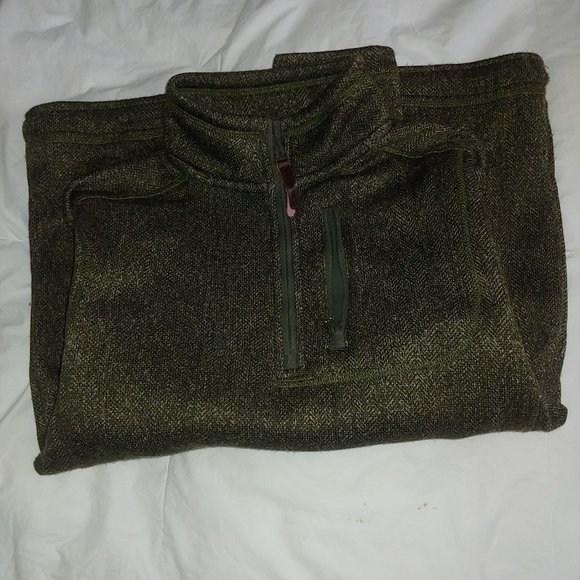 Weird Fish Sweatshirt Winter Warm Men's UK Size Small Green tweed Henley 1/2 Zip - Picture 5 of 6